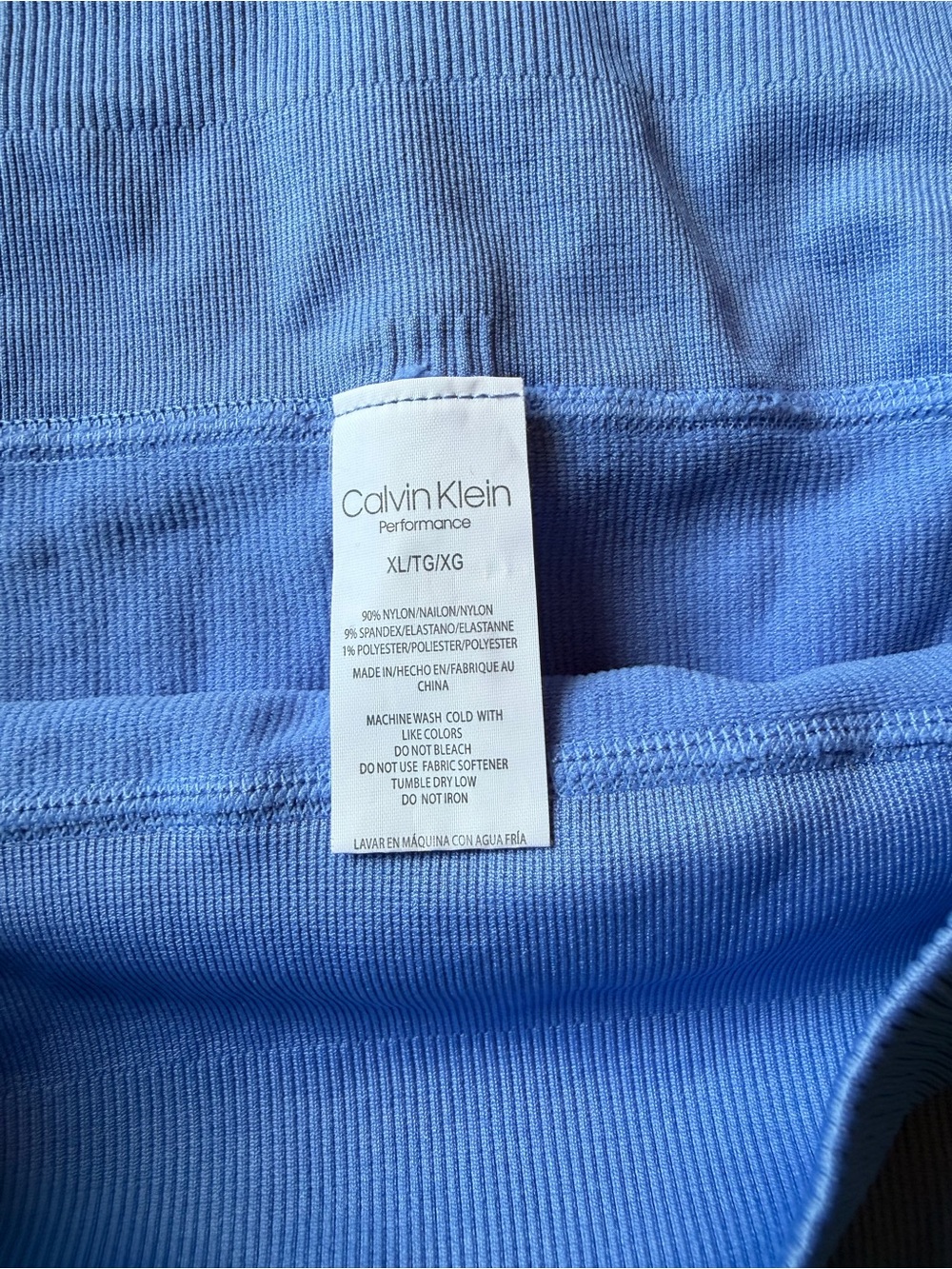 Calvin Klein Performance Blue High Rise Seamless Bike Shorts XL - Picture 5 of 10
